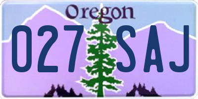 OR license plate 027SAJ
