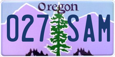OR license plate 027SAM