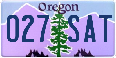 OR license plate 027SAT