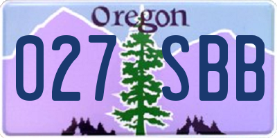 OR license plate 027SBB