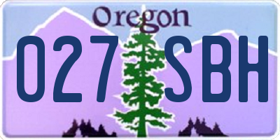 OR license plate 027SBH