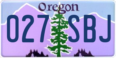 OR license plate 027SBJ