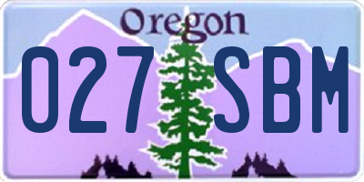 OR license plate 027SBM