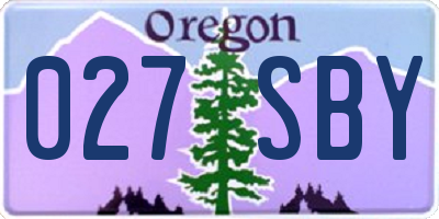 OR license plate 027SBY