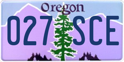 OR license plate 027SCE
