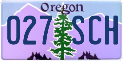 OR license plate 027SCH