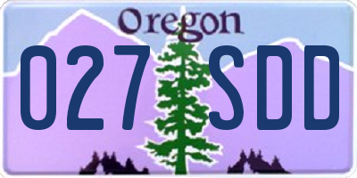 OR license plate 027SDD