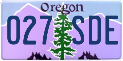 OR license plate 027SDE