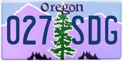 OR license plate 027SDG