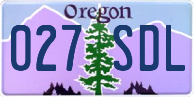OR license plate 027SDL