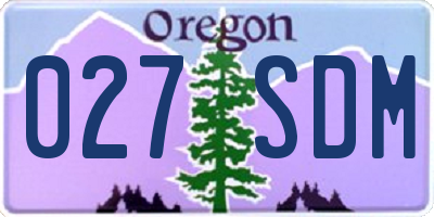 OR license plate 027SDM