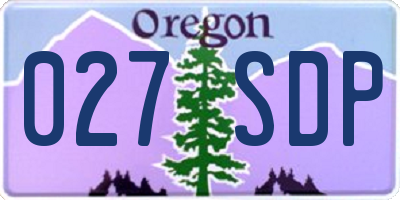 OR license plate 027SDP