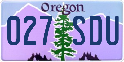 OR license plate 027SDU