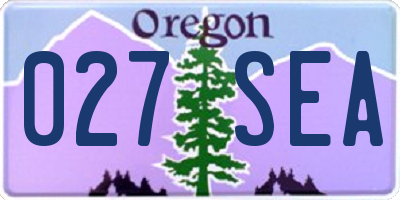 OR license plate 027SEA