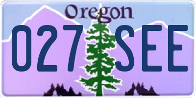 OR license plate 027SEE