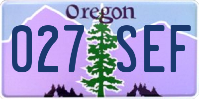 OR license plate 027SEF