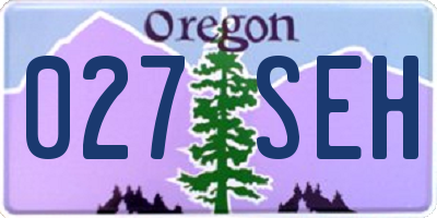 OR license plate 027SEH