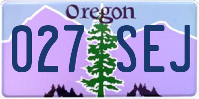 OR license plate 027SEJ