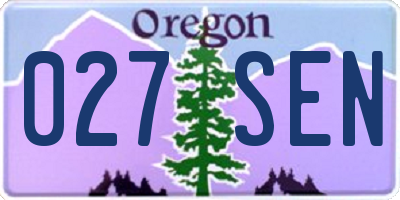 OR license plate 027SEN