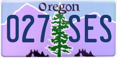 OR license plate 027SES