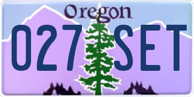 OR license plate 027SET