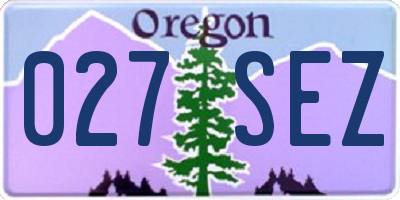 OR license plate 027SEZ