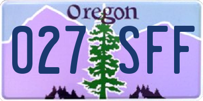 OR license plate 027SFF