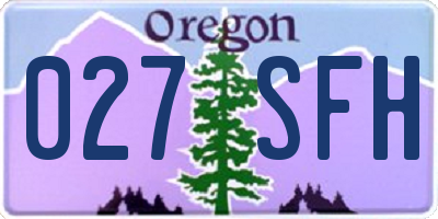 OR license plate 027SFH