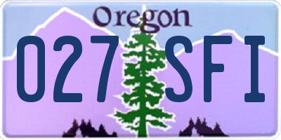 OR license plate 027SFI