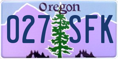 OR license plate 027SFK