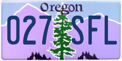 OR license plate 027SFL