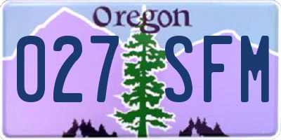 OR license plate 027SFM