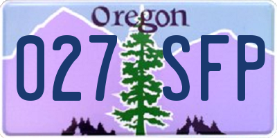 OR license plate 027SFP