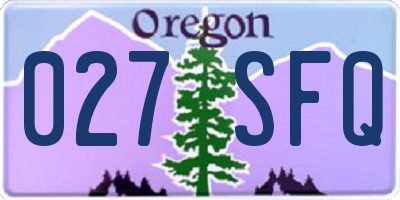 OR license plate 027SFQ