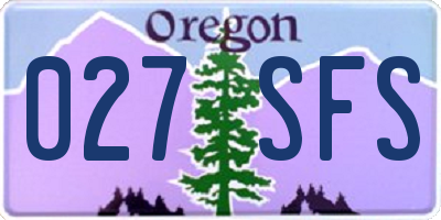 OR license plate 027SFS