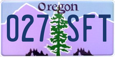 OR license plate 027SFT