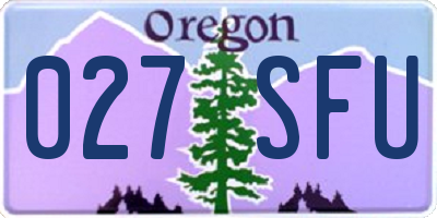 OR license plate 027SFU