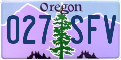 OR license plate 027SFV