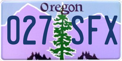 OR license plate 027SFX
