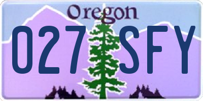 OR license plate 027SFY