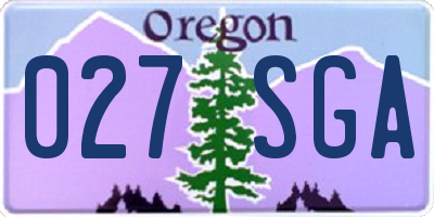 OR license plate 027SGA