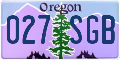 OR license plate 027SGB