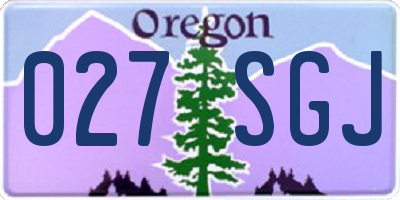 OR license plate 027SGJ