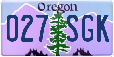 OR license plate 027SGK