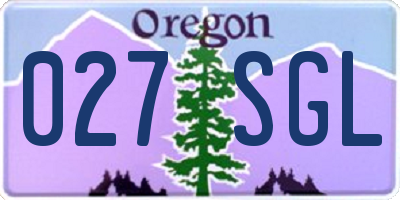 OR license plate 027SGL