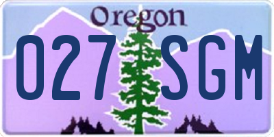 OR license plate 027SGM