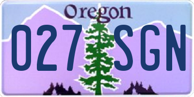 OR license plate 027SGN