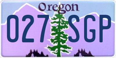 OR license plate 027SGP