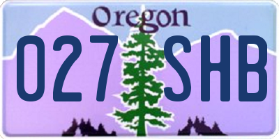 OR license plate 027SHB