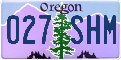 OR license plate 027SHM